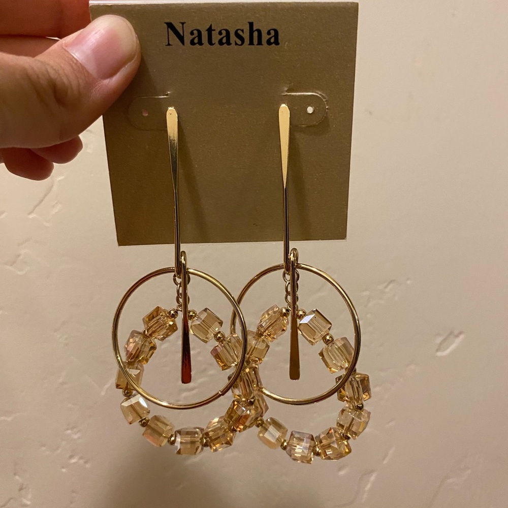 NWT Natasha Couture Gold Hoop Earrings